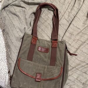 Stylish Brown and Green Men's Bag